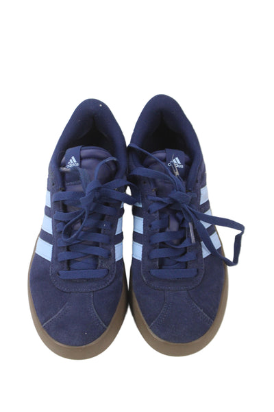 Adidas Mens Suede VL Court 3.0 Lace-Up Casual Sneakers Blue Size 8