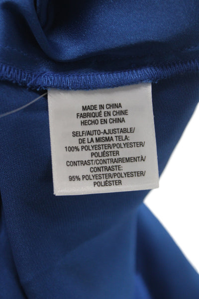 Favorite Daughter Women Basic Blue Polyester V Neck Long Sleeve Blouse Size L