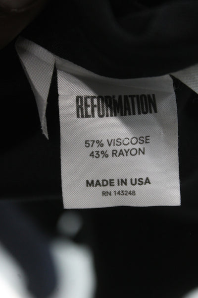 Reformation Womens Rayon Viscose Button Up Long Blazer Black Size XL