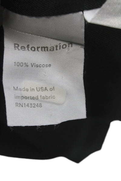 Reformation Womens Rayon Viscose Button Up Long Blazer Black Size XL