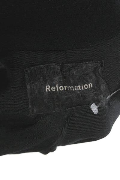 Reformation Womens Rayon Viscose Button Up Long Blazer Black Size XL