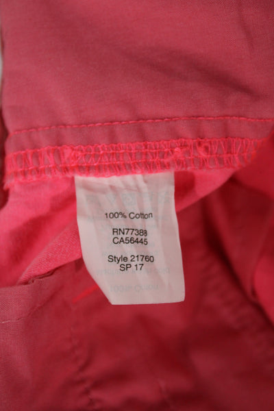 J Crew Womens Chino Shorts Pink Cotton Solid Button Size 4