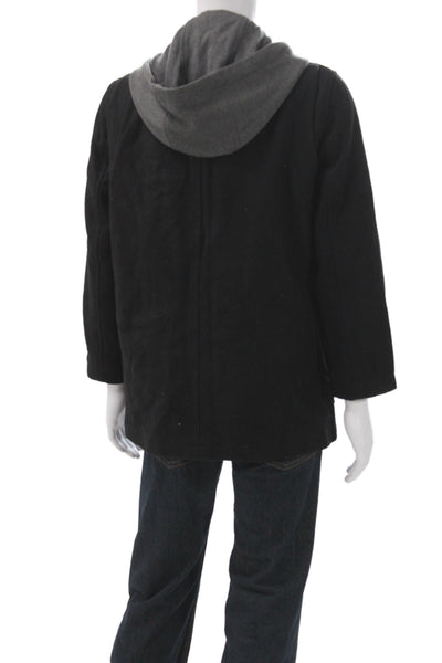 Calvin Klein Mens Black Wool Parka Button Closure Size M