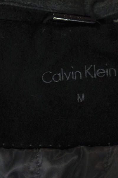 Calvin Klein Mens Black Wool Parka Button Closure Size M