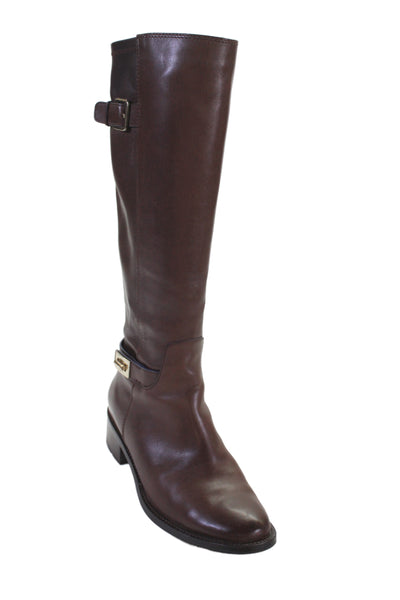 Cole Haan Womens Leather Knee High Riding Boots Saddle Brown Size 7 B