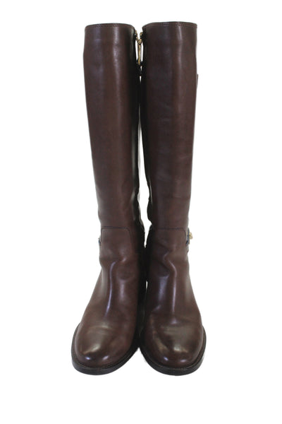 Cole Haan Womens Leather Knee High Riding Boots Saddle Brown Size 7 B