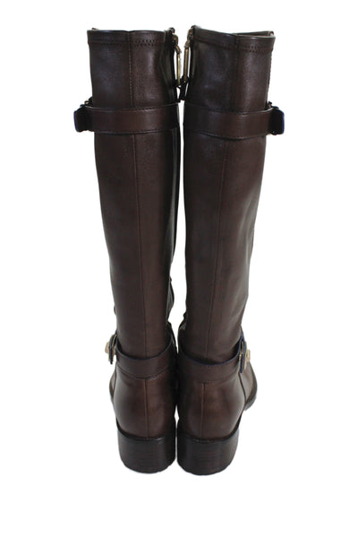 Cole Haan Womens Leather Knee High Riding Boots Saddle Brown Size 7 B