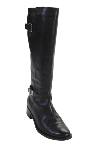 Cole Haan Womens Leather Zip Up Knee High Riding Boots Black Size 7 B