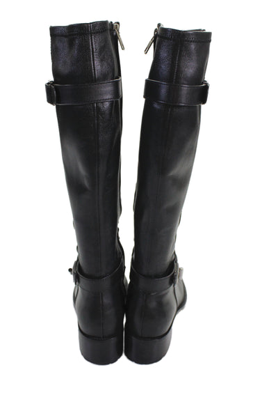 Cole Haan Womens Leather Zip Up Knee High Riding Boots Black Size 7 B