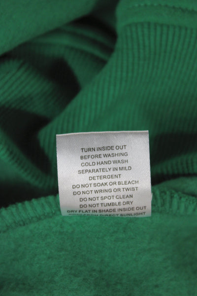 White Fox Women Green Pullover Hoodie Cotton Crewneck Long Sleeve Logo Size 2XS