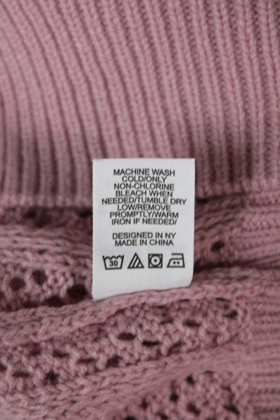 Katie J Womens Pink V-Neck Cardigan Long Sleeve Size S
