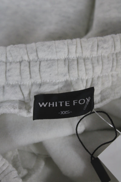 White Fox Womens Gray Cotton Jogger Pants Drawstring Athleisure Size 2XS