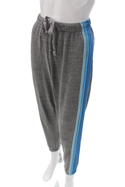 Aviator Nation Womens Striped Gray Jogger Pants Drawstring Cotton Size XS