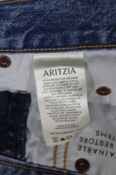 Denim Forum Women Mini Skirt Blue Button 100% Cotton Size 23