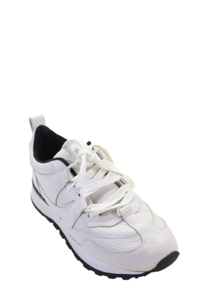 Senso Womens Leather Lace-Up Casual Sneakers White Size 8
