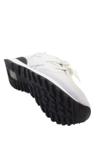 Senso Womens Leather Lace-Up Casual Sneakers White Size 8