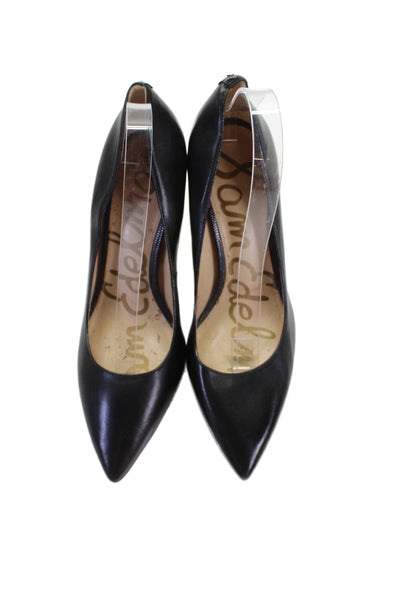 Sam Edelman Womens Stiletto Pointed Toe Leather Pumps Black Size 9.5W