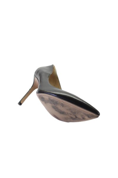 Sam Edelman Womens Stiletto Pointed Toe Leather Pumps Black Size 9.5W