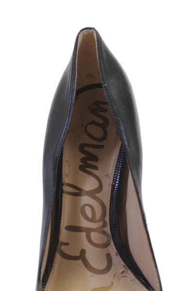 Sam Edelman Womens Stiletto Pointed Toe Leather Pumps Black Size 9.5W