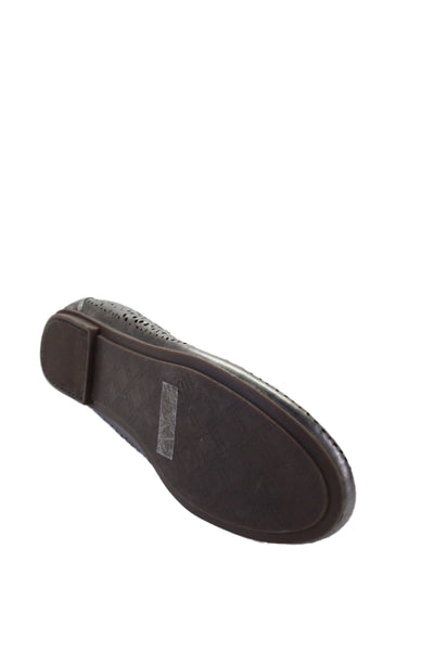 Vionic Womens Slip On Laser Cut Metallic Leather Ballet Flats Silver Size 10