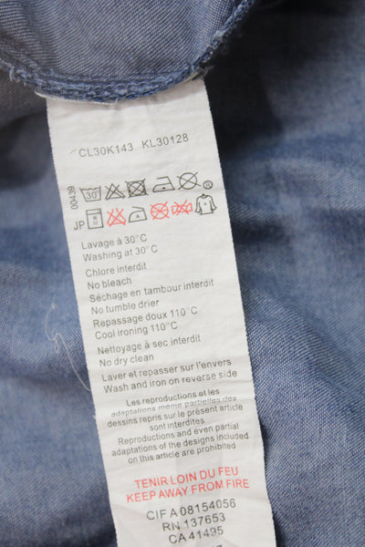 Kenzo Girls Short Sleeve Crew Neck Logo Back Shift Dress Blue Size 12