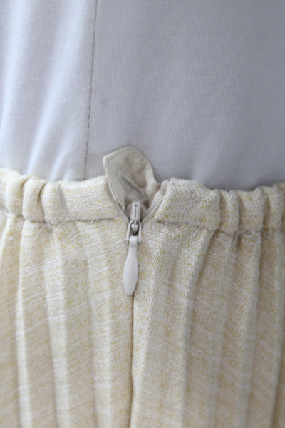 Lafayette 148 New York Womens Pleated Beige Skirt Size 14