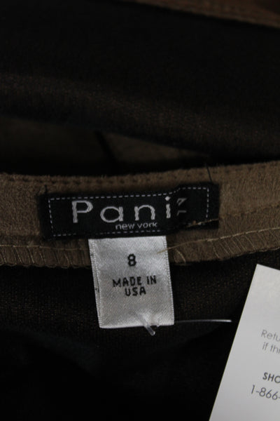 Paniz Women A-Line Brown Knee Length Skirt Zip Closure Size 8