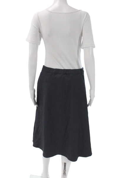 Luna Mae Womens Pleated Cotton Knee Length Black Skirt Zip Size L