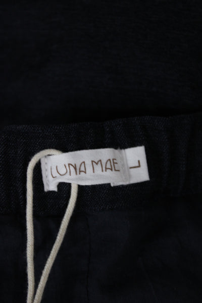 Luna Mae Womens Pleated Cotton Knee Length Black Skirt Zip Size L