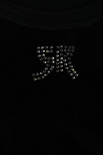 Sonia Rykiel Womens Basic T-Shirt Velour Black Long Sleeve Size S