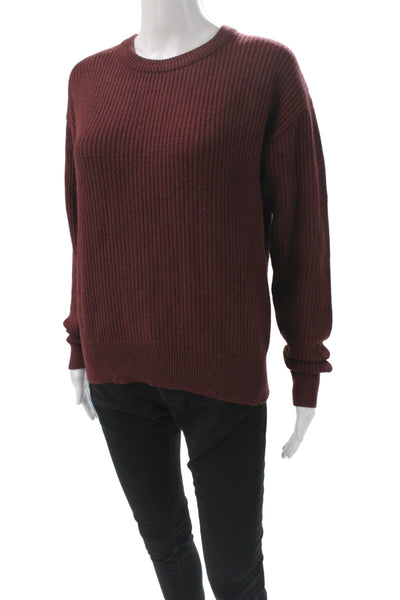 Meli Women Pullover Sweater Red Crew Neck Long Sleeve Size M