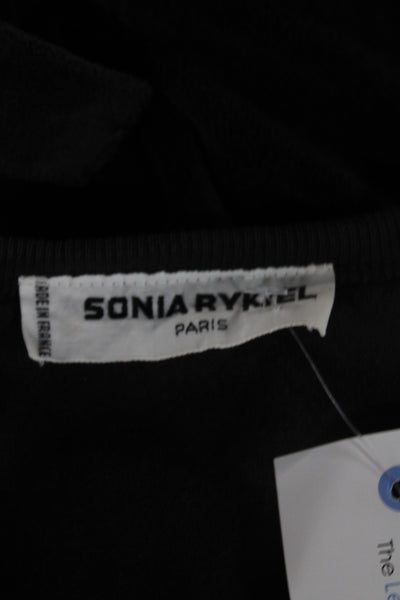 Sonia Rykiel Women Black Quilted Heart Argyle Sleeveless Button Vest Size M