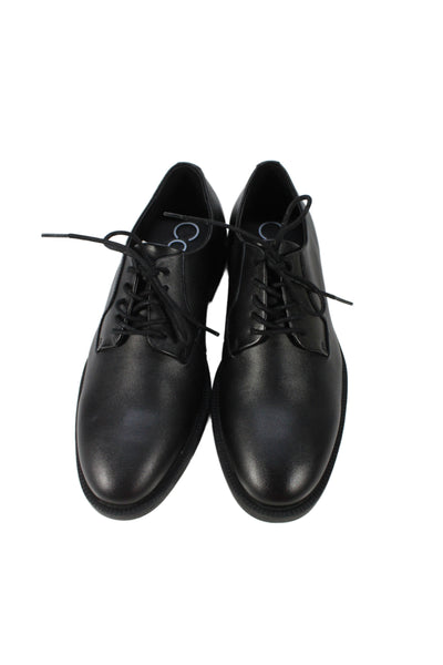 Calvin Klein Leather Lace Up Oxford Dress Shoes Black Size 11