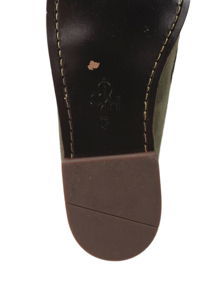 Cole Haan Womens Leather Suede Slip On Dress Shoes Green Size 11