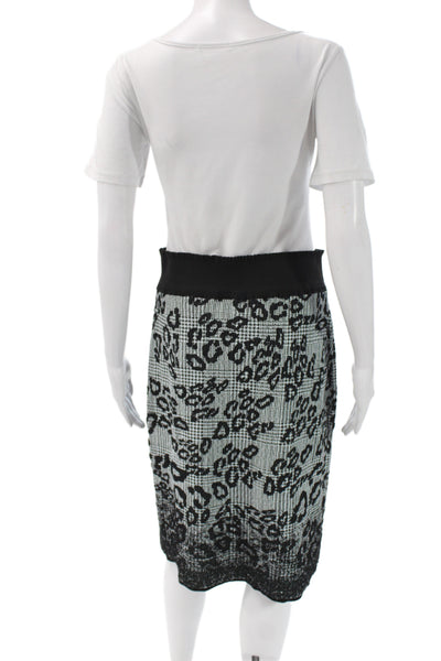 Marccain Womens Straight Pencil Skirt Black Animal Print Polyamide Size 10