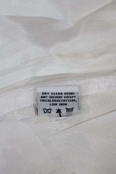 Lafayette 148 New York Women White Straight Pencil Skirt Zip Size 8