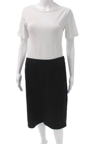 IKKS Women Straight Pencil Skirt Black Knee Length Zip Size 44