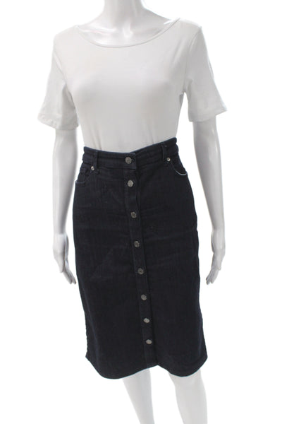 Banana Republic Womens Pencil Skirt Blue Knee Length Cotton Size 10