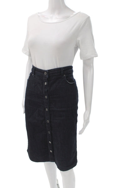 Banana Republic Womens Pencil Skirt Blue Knee Length Cotton Size 10