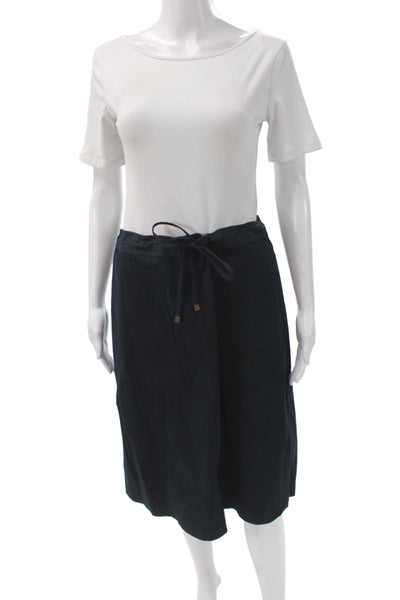 Lafayette 148 New York Women Pencil Black Knee-Length Cotton Skirt Size 8