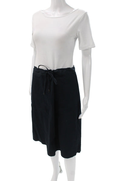 Lafayette 148 New York Women Pencil Black Knee-Length Cotton Skirt Size 8