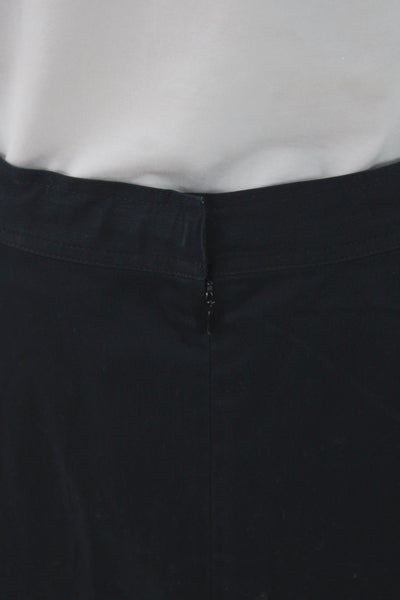 Lafayette 148 New York Women Pencil Black Knee-Length Cotton Skirt Size 8