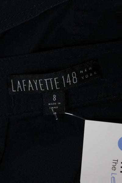 Lafayette 148 New York Women Pencil Black Knee-Length Cotton Skirt Size 8