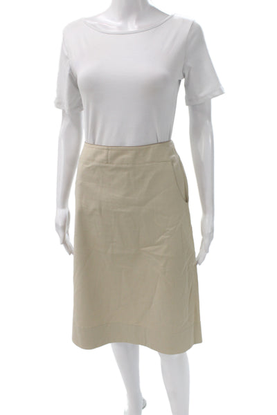 Lafayette 148 New York Womens Beige Straight Pencil Skirt Size 10