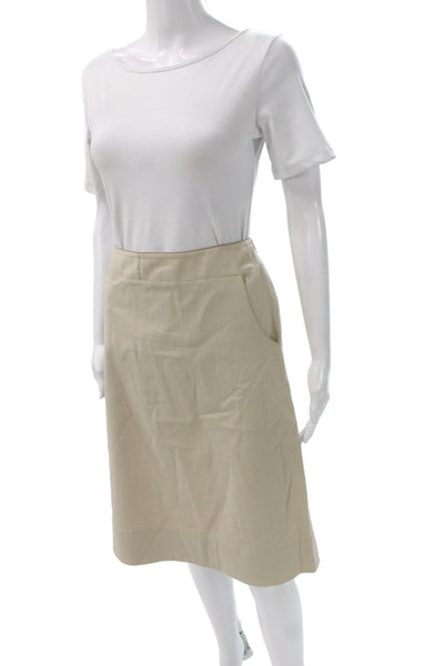 Lafayette 148 New York Womens Beige Straight Pencil Skirt Size 10