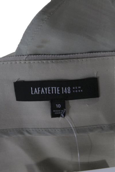 Lafayette 148 New York Womens Beige Straight Pencil Skirt Size 10