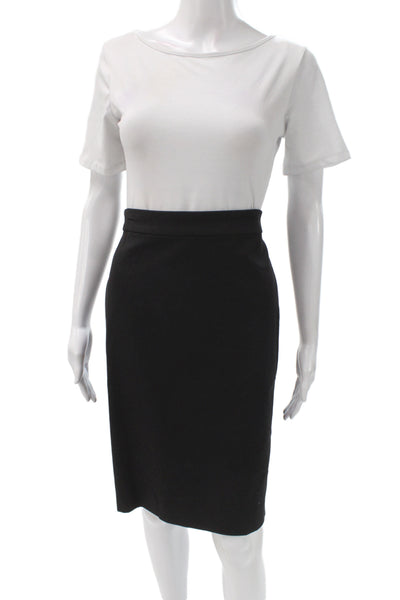 J Crew Womens Black Straight Pencil Skirt Zip Knee Length Size 10