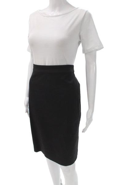J Crew Womens Black Straight Pencil Skirt Zip Knee Length Size 10