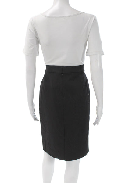 J Crew Womens Black Straight Pencil Skirt Zip Knee Length Size 10