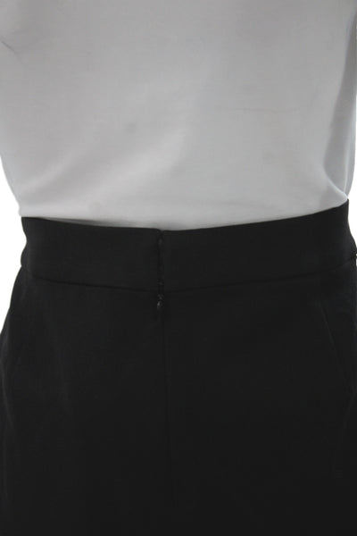 J Crew Womens Black Straight Pencil Skirt Zip Knee Length Size 10